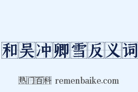 和吴冲卿雪反义词是什么意思的图片